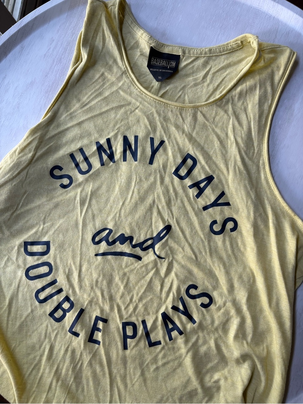 Women’s Yellow 'Sunny Days and Double Plays' Tank